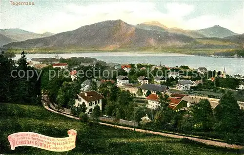 AK / Ansichtskarte Tegernsee Panorama Werbung Christian Guenther Stoffe Leipzig Kat. Tegernsee