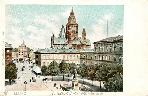 AK / Ansichtskarte Mainz Rhein Gutenbergplatz Litho