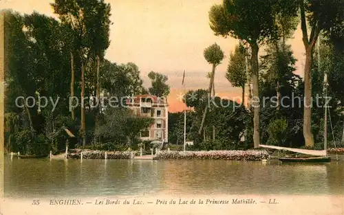 AK / Ansichtskarte Enghien les Bains Les Bords du Lac pres du Lac de la Princesse Mathilde Kat. Enghien les Bains