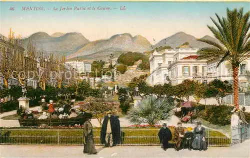 AK / Ansichtskarte Menton Alpes Maritimes Jardin Public et le Casino Kat. Menton