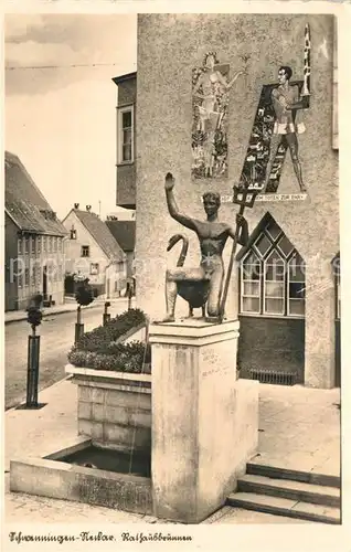 AK / Ansichtskarte Schwenningen Neckar Rathausbrunnen Kat. Villingen Schwenningen