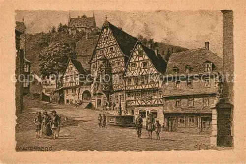 AK / Ansichtskarte Miltenberg Main Marktplatz Kuenstlerkarte Kat. Miltenberg