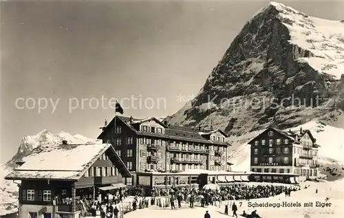 AK / Ansichtskarte Interlaken BE Kleine Scheidegg Hotels mit Eiger Kat. Interlaken