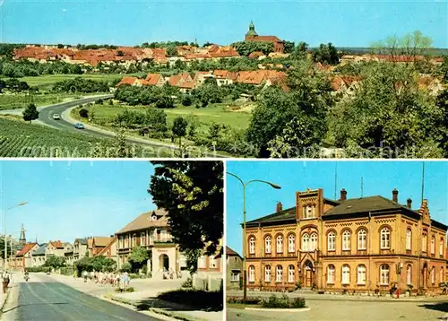 AK / Ansichtskarte Sternberg Mecklenburg Ortsansicht mit Kirche Warin Ernst Thaelmann Strasse Brueel Rathaus Kat. Sternberg Mecklenburg