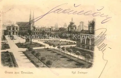 AK / Ansichtskarte Dresden Koeniglicher Zwinter Kat. Dresden Elbe