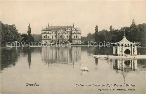 AK / Ansichtskarte Dresden Palais Teich koeniglicher grosser Garten Kat. Dresden Elbe