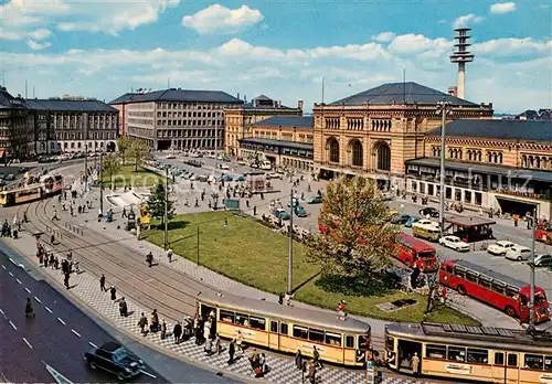 AK / Ansichtskarte Strassenbahn Hannover Ernst August Platz Hauptbahnhof Kat. Strassenbahn