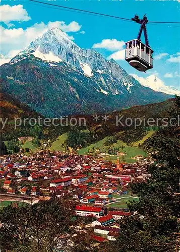 AK / Ansichtskarte Seilbahn Karwendel Mittenwald Alpspitze Wettersteinspitze Kat. Bahnen