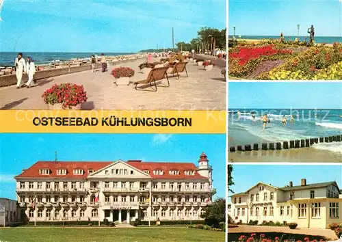 AK / Ansichtskarte Kuehlungsborn Ostseebad Strandpromenade FDGB Erholungsheim Park Strand Ostsee Hotel Reisebuero der DDR Kat. Kuehlungsborn