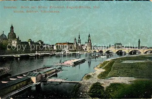 AK / Ansichtskarte Dresden Panorama Hofkirche Schloss Kat. Dresden Elbe