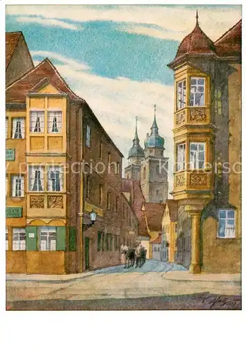 AK / Ansichtskarte Bayreuth Brautgasse mit Stirnerhaus Aquarell Kat. Bayreuth