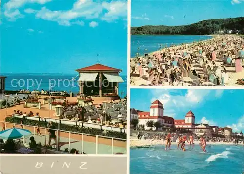 AK / Ansichtskarte Binz Ruegen Strandpromenade Strandleben Pavillon Kat. Binz