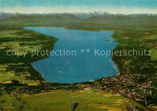 AK / Ansichtskarte Starnbergersee Fliegeraufnahme Zugspitze Kat. Starnberg