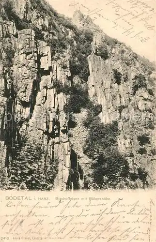 AK / Ansichtskarte Bodetal Harz Bischoffelsen Buelowshoehe Kat. Treseburg