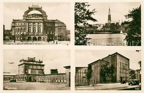 AK / Ansichtskarte Chemnitz Opernhaus Schlossteich Flughafen Industrieschule Kat. Chemnitz