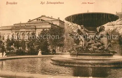 AK / Ansichtskarte Dresden Schauspielhaus Stille Wasser Kat. Dresden Elbe