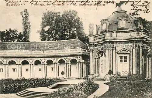 AK / Ansichtskarte Bayreuth Eremitage Sonnentempel mit Adler Kat. Bayreuth