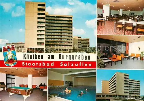 AK / Ansichtskarte Bad Salzuflen Kliniken am Burggraben Speisesaal Spielzimmer Hallenbad Kat. Bad Salzuflen