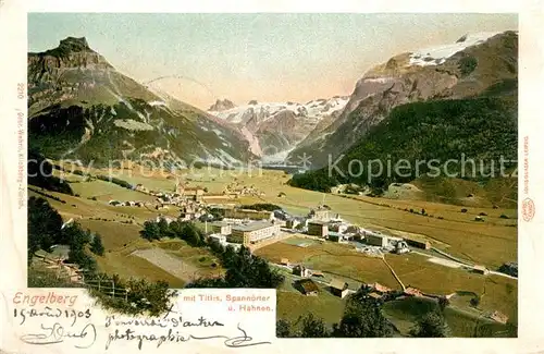 AK / Ansichtskarte Engelberg OW mit Titlis Spannoerter und Hahnen Kat. Engelberg