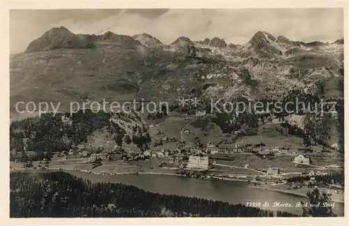 AK / Ansichtskarte St Moritz GR Bad und Dorf Panorama Kat. St Moritz