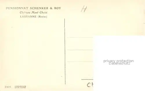 AK / Ansichtskarte Lausanne VD Chateau Mont Choisi Kat. Lausanne