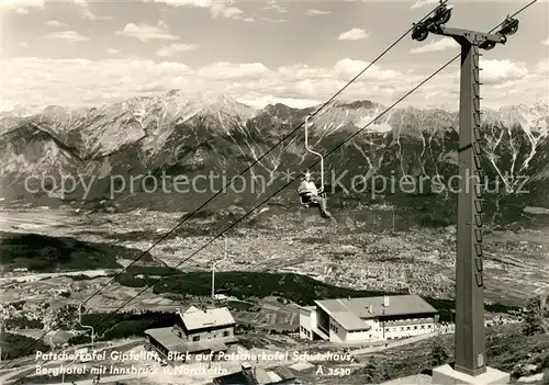 AK / Ansichtskarte Sessellift Patscherkofel Schutzhaus Berghotel Innsbruck Nordkette Kat. Bahnen