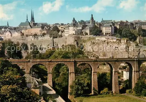 AK / Ansichtskarte Luxembourg Luxemburg Oberstadt mit Bockfelsen Kat. Luxembourg