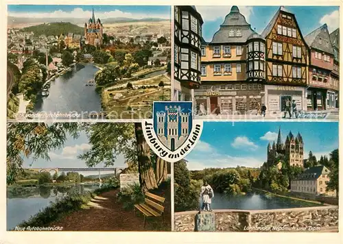 AK / Ansichtskarte Limburg Lahn Panorama Kornmarkt Autobahnbruecke Lahnbruecke Nepomuk und Dom Kat. Limburg a.d. Lahn