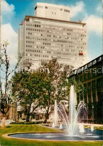 AK / Ansichtskarte Ludwigshafen Rhein BASF Hochhaus Springbrunnen Kat. Ludwigshafen am Rhein