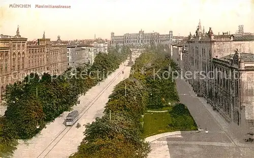 AK / Ansichtskarte Muenchen Maximilianstrasse Strassenbahn Kat. Muenchen