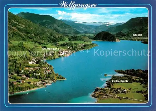 AK / Ansichtskarte St Wolfgang Wolfgangsee mit Strobl und Zinkenbach Fliegeraufnahme Kat. St. Wolfgang im Salzkammergut