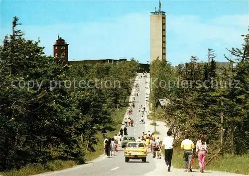 AK / Ansichtskarte Oberwiesenthal Erzgebirge Fichtelbergauffahrt Fichtelberghaus Aussichtsturm Kat. Oberwiesenthal