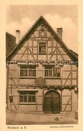 AK / Ansichtskarte Marbach Neckar Schillers Geburtshaus Fachwerk Kat. Marbach am Neckar