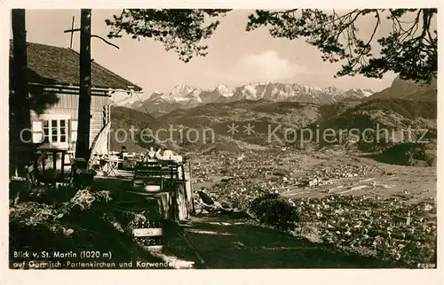 AK / Ansichtskarte Garmisch Partenkirchen Blick v. St. Martin Kat. Garmisch Partenkirchen