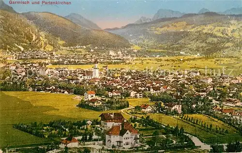 AK / Ansichtskarte Garmisch Partenkirchen Vogelperspektive Partnachklamm Kat. Garmisch Partenkirchen