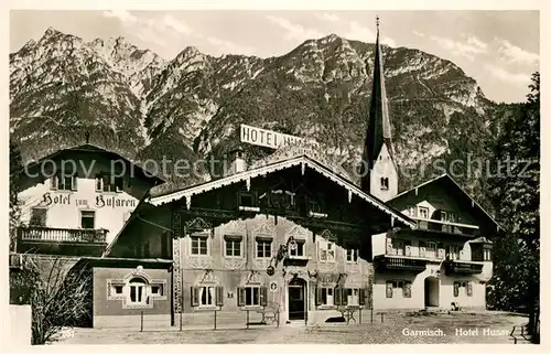 AK / Ansichtskarte Garmisch Partenkirchen Hotel Husar Kat. Garmisch Partenkirchen