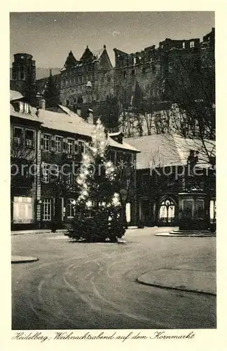 AK / Ansichtskarte Heidelberg Neckar Weihnachtsabend auf dem Kornmarkt Kat. Heidelberg