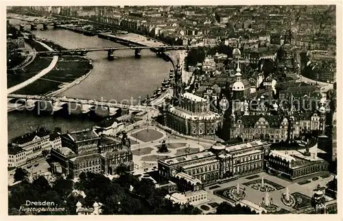 AK / Ansichtskarte Dresden Fliegeraufnahme Elbpartie Kat. Dresden Elbe