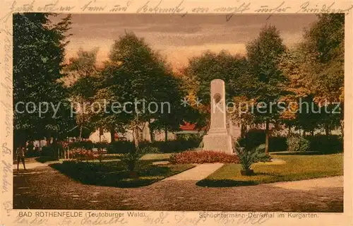 AK / Ansichtskarte Bad Rothenfelde Kurgarten Schuechtermann Denkmal Kat. Bad Rothenfelde