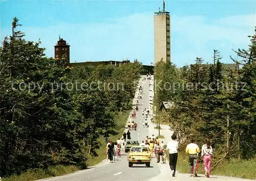 AK / Ansichtskarte Oberwiesenthal Erzgebirge Fichtelbergauffahrt Berggaststaette Aussichtsturm Kat. Oberwiesenthal