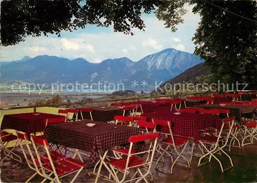 AK / Ansichtskarte Schlehdorf Berggasthof Cafe Restaurant Terrasse Kreuz Alpenblick Kat. Schlehdorf