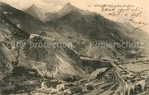 AK / Ansichtskarte Modane Gare et Aiguille d Oran Kat. Modane