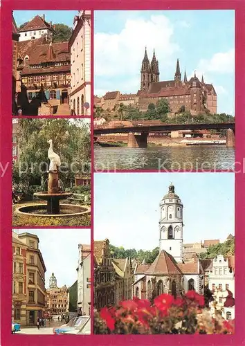 AK / Ansichtskarte Meissen Elbe Sachsen Albrechtsburg Dom Frauenkirche Brunnen Kat. Meissen