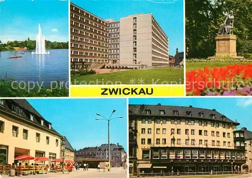AK / Ansichtskarte Zwickau Sachsen Schwanenteich Hauptmarkt Ringcafe Kat. Zwickau