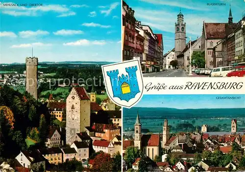 AK / Ansichtskarte Ravensburg Wuerttemberg Mehlsack Obertor Blaserturm Stadtblick Kat. Ravensburg