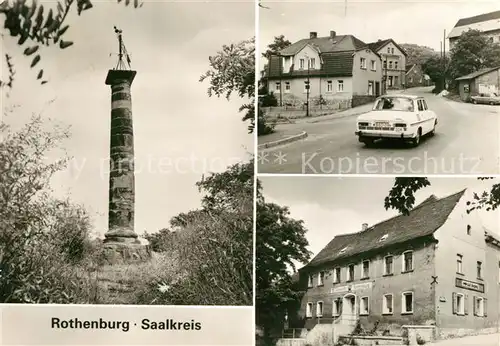 AK / Ansichtskarte Rothenburg Koennern Saeule Strassenpartie Tagescafe Rothenburg Kat. Rothenburg Koennern