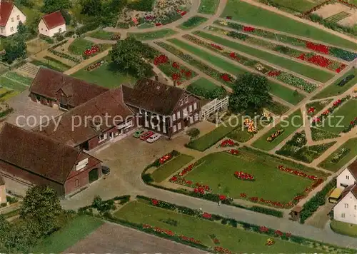 AK / Ansichtskarte Deckbergen Der Essmannshof Tulpenschau Fliegeraufnahme Kat. Rinteln