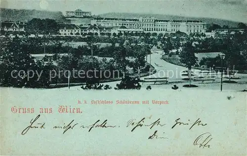 AK / Ansichtskarte Wien Lustschloss Schoenbrunn mit Vorpark Kat. Wien