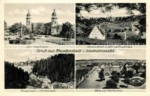 AK / Ansichtskarte Freudenstadt Marktplatz Baerenschloesschen Kurort Schwarzwald Kat. Freudenstadt