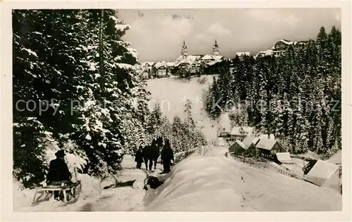 AK / Ansichtskarte Freudenstadt Winterpanorama Kurort Schwarzwald Schlittenfahrt Kat. Freudenstadt